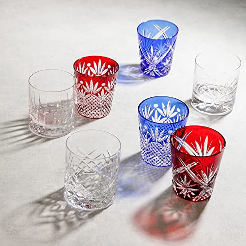 Vaso para whisky Narumi Rock Glasses 270 ml azul y rojo miniatura 4