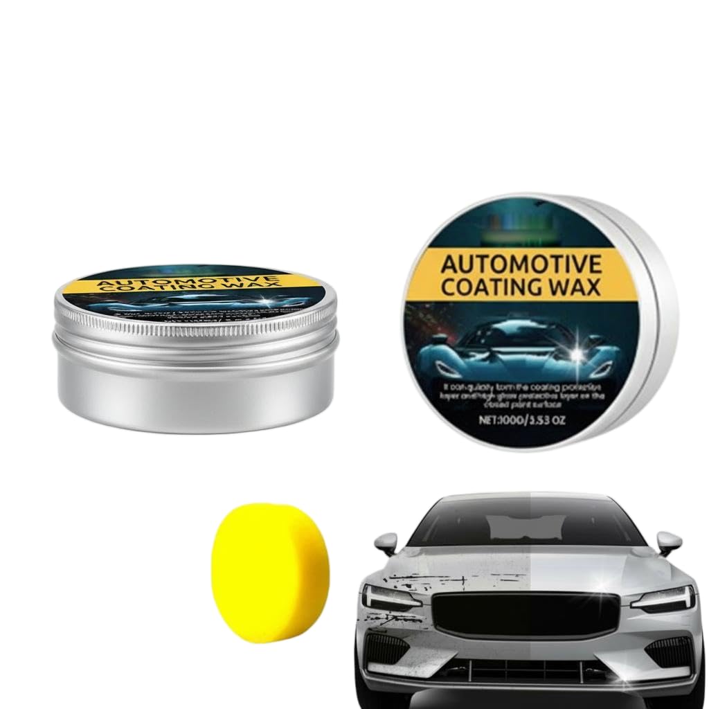 Titanium Ceramic Wax for car, Titanium Ceramic Wax, Car Care Polish, Cars Scratch Repair Waxs, Automotive Waxs Polish, Cars Paint To Scratch Artifact, Long Lasting Protection (1pcs With sponge)