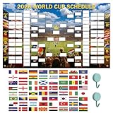 HAXOILO World Cup Wall Chart 2026, DIY Predict Schedule Poster, 27x40 Inch World Cup Football Posters 2026 with Reusable National Flags Sticker Soccer Fans Party Banner (F04-01)