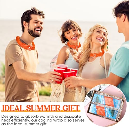 Image of Cozypower 6 Pcs Cooling Neck Wraps with Button Cooling Bandana Neck Cooler Scarf for Hot Weather Ice Neck Wrap Summer Outdoor