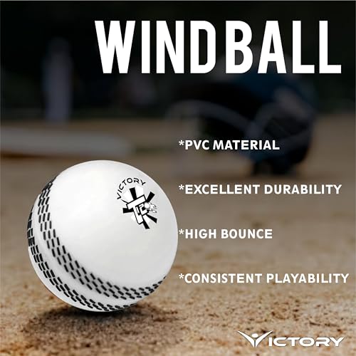 Image of Victory T-20 Synthetic Cricket Ball for Tournament, Street Match - Wind Ball (White)