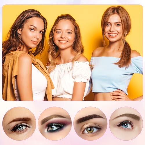 Prasacco 12 Stück Augenbrauen Schablone, Wiederverwendbare Augenbrauen Formung Schablonen Transparente Kunststoff Augenbrauen Stempel Schablone mit 2 Gummibändern Augenbrauen-Make-up-Tool für Anfänger