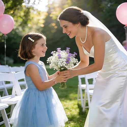Image of Bracelet Proposal Flower Girl Wedding,Teacher Thanksgiving Gifts,Flower Pendants and Pearl Bracelets for Wife Mother Daughter Packaged in Wedding Gift Boxes