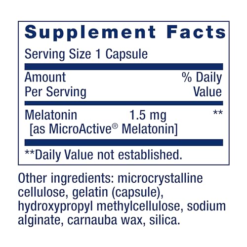 Life Extension Melatonin IR/XR, 1.5 mg, immediate- and Extended-Release Formula for Optimal Sleep Support, Healthy circadian Rhythms, Cellular Defense, Gluten-Free, Non-GMO, 60 Capsules - Image 4