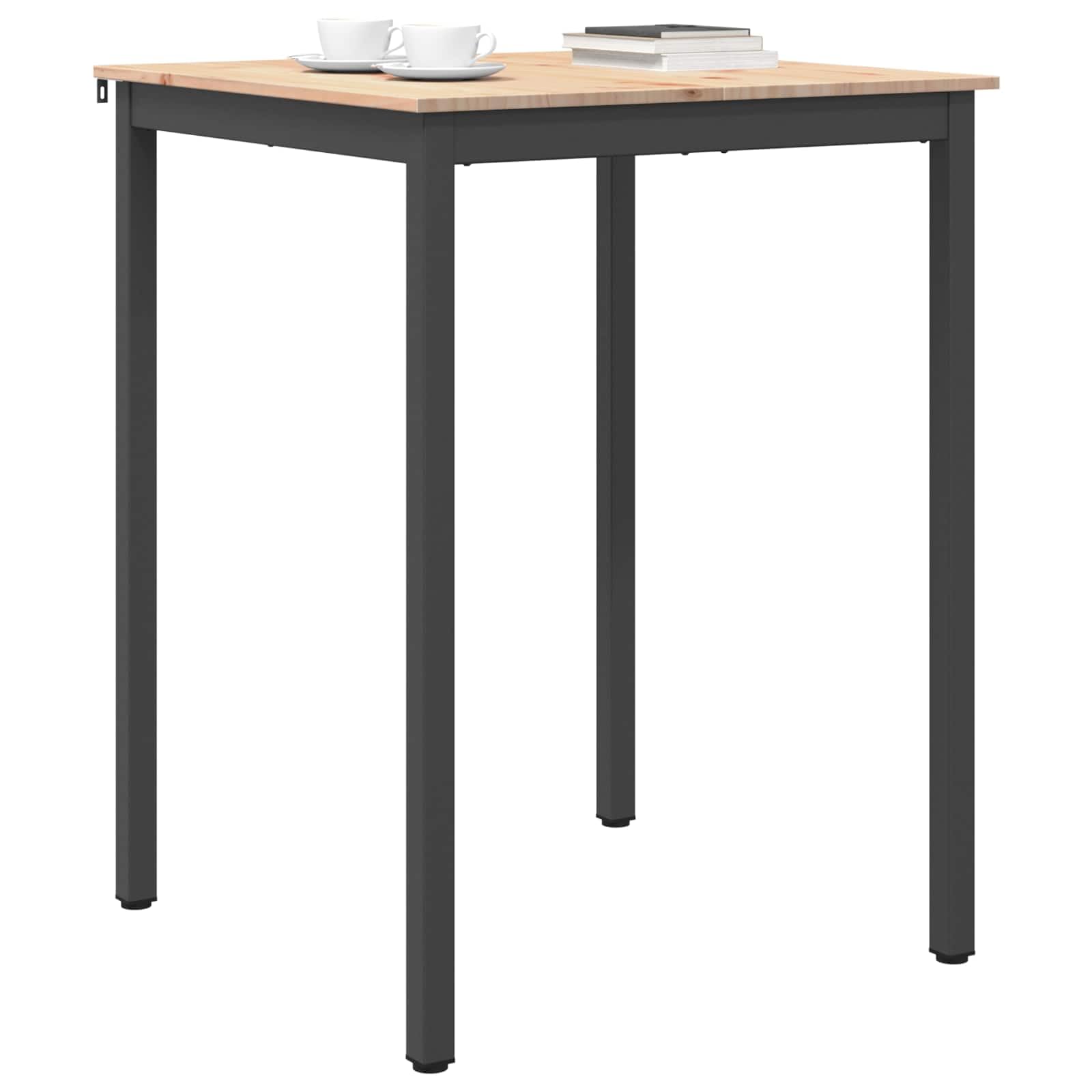 vidaXL Tavolo da bar 80 x 80 x 105 cm Pino massello Naturale Quadrato