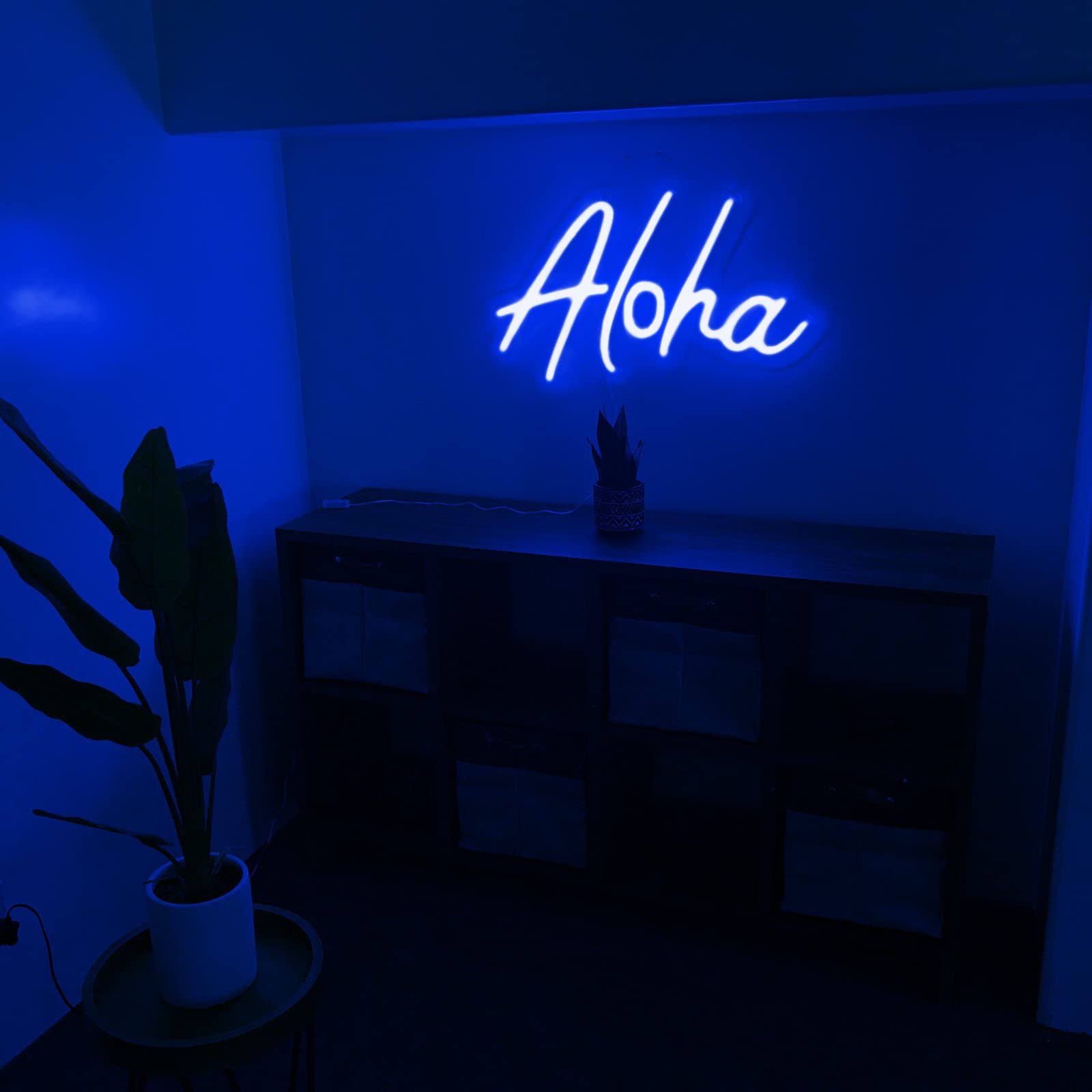 Aloha Neon Signs,Blue Aesthetic Handmade Art Hawaiian Aloha LED