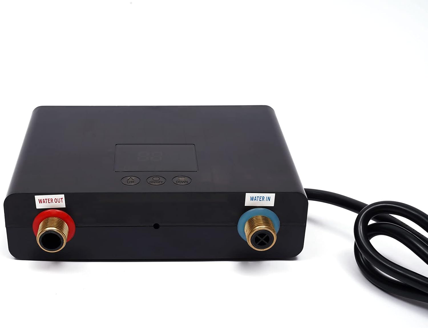 Water inlet and outlet connections on the TFCFL LF-001A water heater