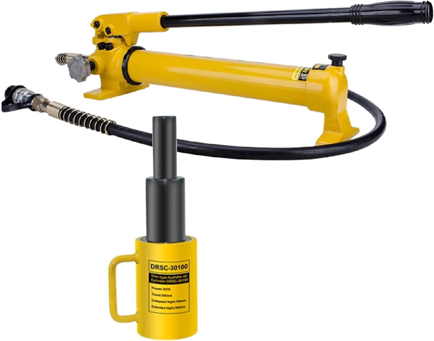 Hydraulic Jack, 20T Capacity, Portable Multi-Section Jack Kit with Hand Pump for Construction, 8in Stroke Hydraulic Cylinder