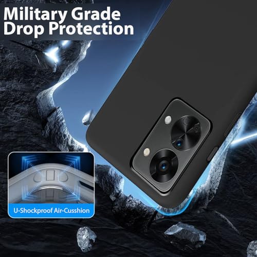Image of LIRAMARK Liquid Silicone Soft Back Cover Case for OnePlus Nord 2T 5G / 1+Nord 2T 5G (Black)