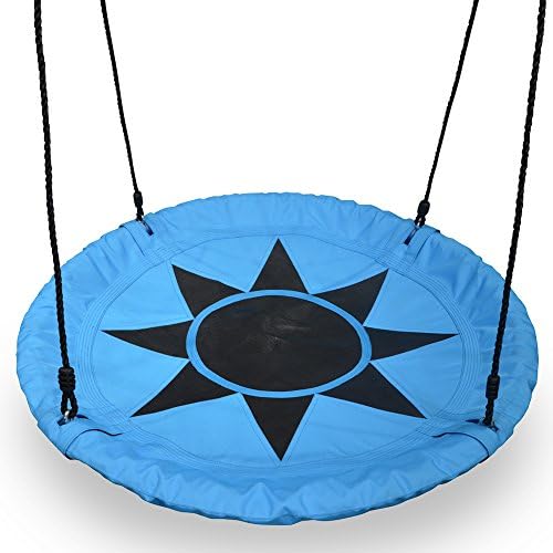 40" Flying Saucer Tree Swing - Blue, 600 lb Weight Capacity, Fully Assembled, Easy Setup