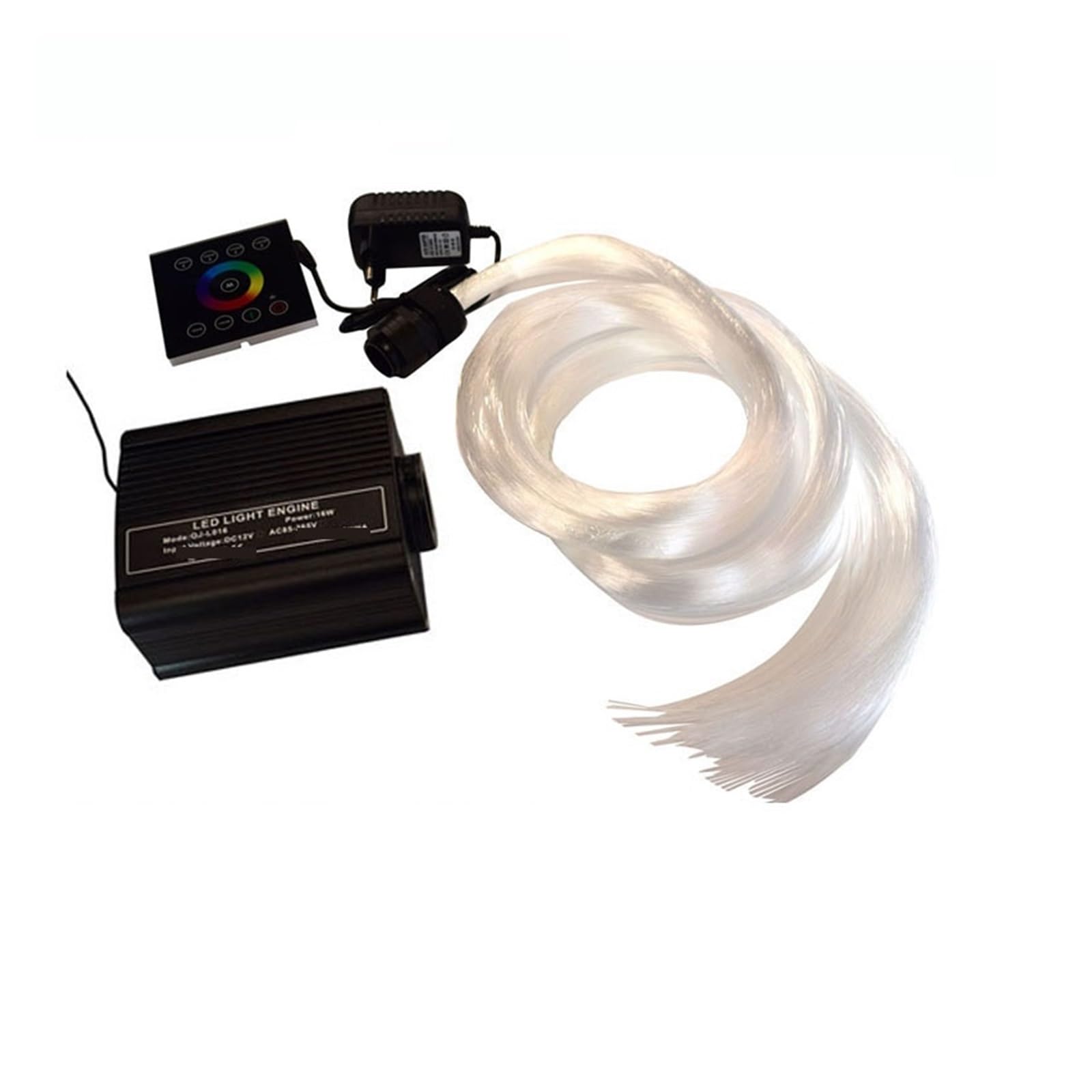 Zestaw sufitowy światłowodowy 16W RGBW, światłowód DC12V LED z kontrolerem dotykowym 2.4G, Jednostka Otoczenia(500PCS X 0.5mm X 2m)