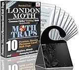 LONDON MOTH KILLER 10 (TEN) Premium Sticky Pheromone Moth Traps for the Common Clothes Moth and Similar Variants, for Wardrobes, Clothes and Carpets. inc. eBook (Discreet London Moth)