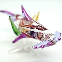 Vista 9 de Figuras miniatura de animales marinos con algas marinas, animales soplados a mano, arte coleccionable, regalo decorativo (delfín con algas marinas)