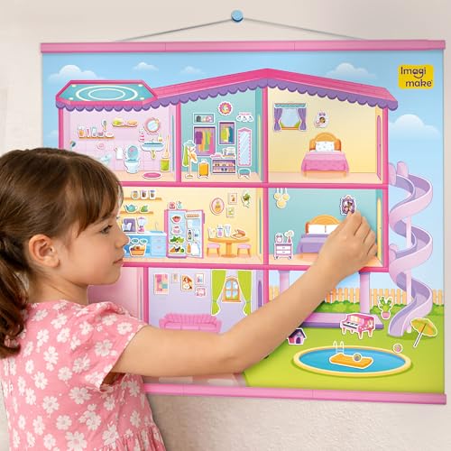Image of Imagimake My Dream House DIY Sticker Playset | Waterproof Mess-Free Activity with 200+ Reusable Stickers, House Charts & Characters | Pretend Play Toy | Birthday Girls Gift 3-6 Years