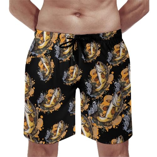 Pantalones cortos de natación para hombre secado rápido Bass Fish contra la humedad