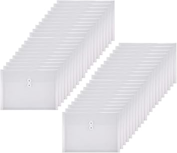 Clear String Closures Poly Envelopes Side Opening Folder Pocket Pack of 40 Bottom with Expanding Gusset 40 Pack