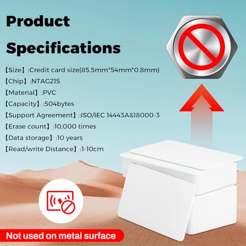 Image of 10PCS NTAG215 NFC Cards Blank NFC Tags RFID NFC Card NFC 215 Cards NFC Tag iPhone Compatible with Amiibo and TagMo for All Mobile Devices that Support NFC