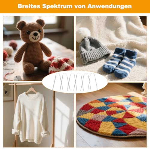 ابر حياكة دائرية من الستانلس ستيل، ابر حياكة دائرية 2 ملم/2.5 ملم/3 ملم/3.5 ملم/4 ملم/4.5 ملم، ابر حياكة معدنية دائرية خفيفة الوزن للجوارب من 18 قطعة