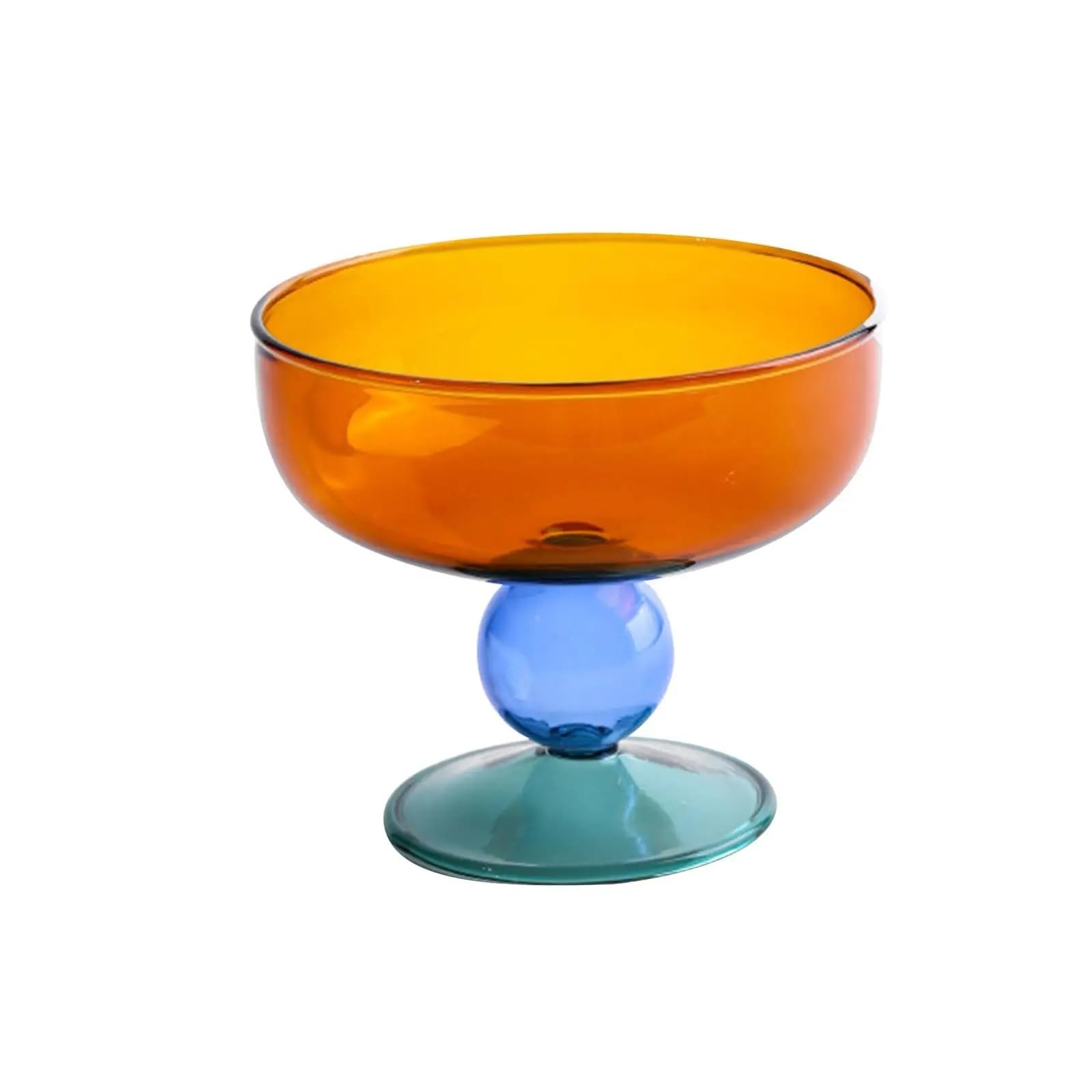 Eiscreme-Schalen 2 Stück Glas-Eisbecher mit Fuß, tragbar, Nuss, Foto-Requisite, Obstschale, Eisbecher for Urlaub, Hochzeit, Picknick, Küche, Vorbereitung, Dips(Orange)