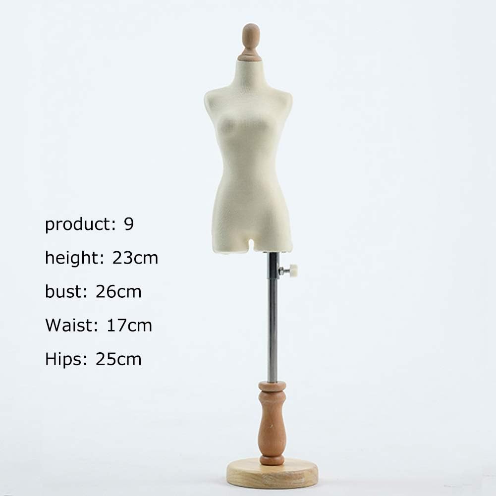 Tailors Dummy Mannequins,Female Sewing Mannequin Small Tailor Dummy, Doll Dress Form Display Mannequin Dressmakers Manikins Adjustable Height Decoration Dollhouse Accessories ( Size : 9 )