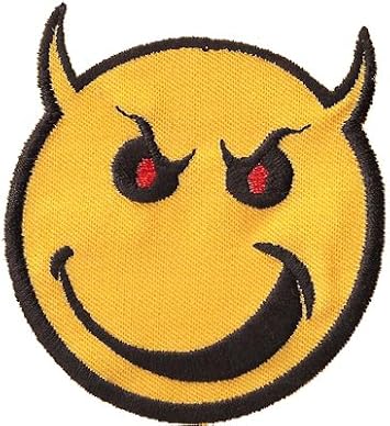 Smiley BadAss teufelchen Devil Emoticon Smile Embroidery Patch Aufbugler