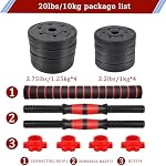 Adjustable Dumbbell Set, 20 lbs/10 kg Free Weights Dumbbells Sets with Connector Changeable Dumbbell Barbell Kettlebell for Women Men Home Gym Workout Fitness Workout Equipment