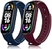 Monuary 2 Pièces Bracelets Compatible avec Amazfit Band 5, Xiaomi Mi Band 6 et Xiaomi Mi Band 5, En silicone, Coloré, Bracelet pour Xiaomi Mi Band 6 / Mi Band 5 / Amazfit Band 5 (Bleu et Rouge)