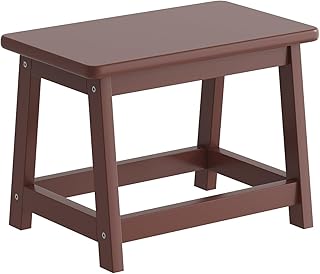 Small Bench Seat, Wooden Step Stool, Wood end Table, Wood Bathroom Vanity Bench, Plant Stand, Fishing Stool, Shoe Changing Handmade Stool for Kids or Adults (Coffee-Small)