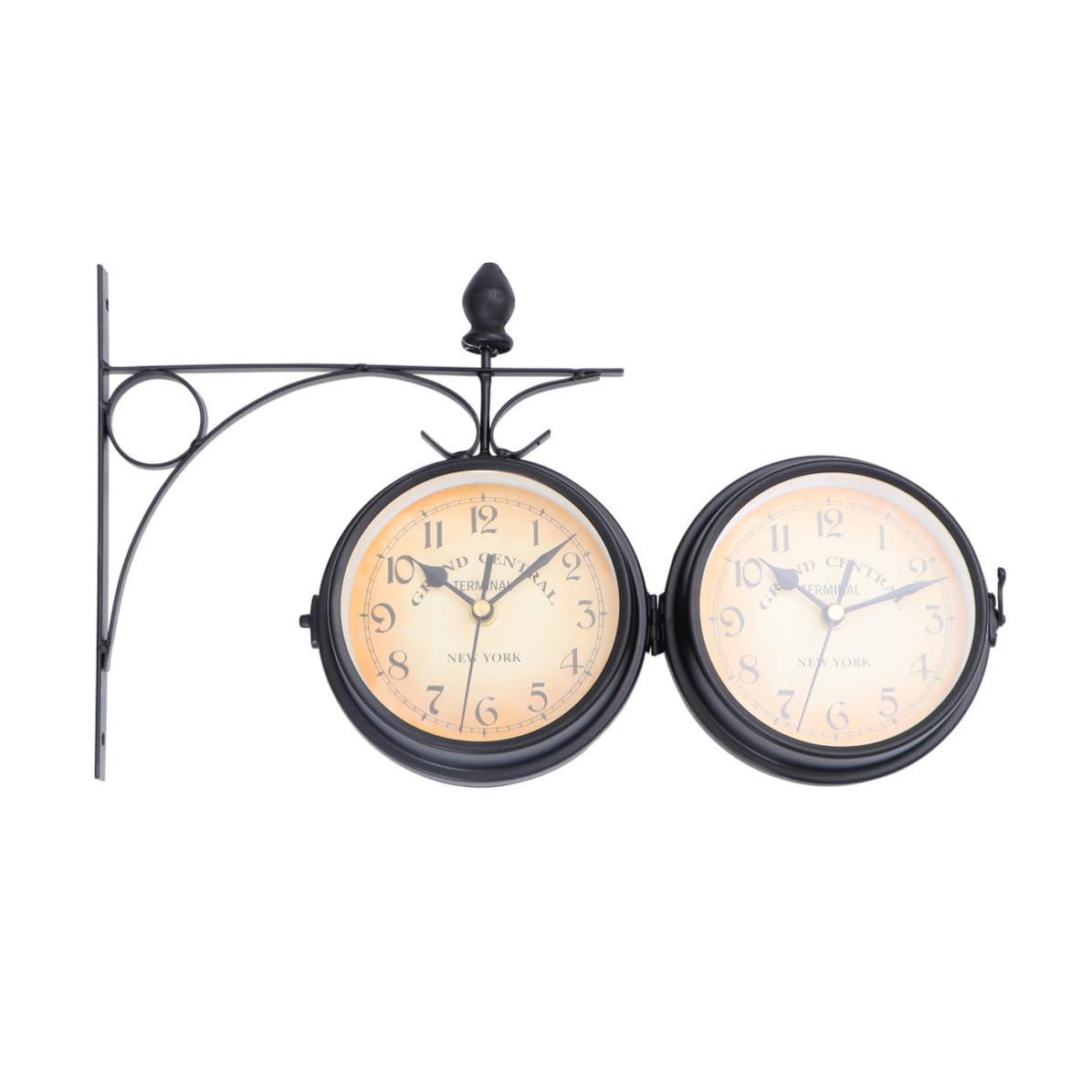 Horloge murale style européen classique noir Galpada ronde salon bureau