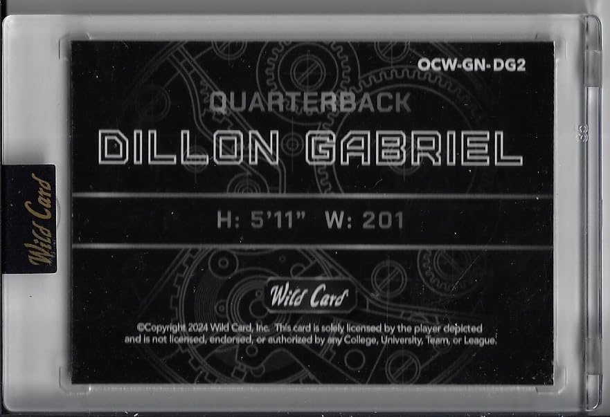 Dillon Gabriel Serial Numbered #1/5 Green Subset Blue Parallel Crystal Holographic Foil Board Collectible Football Card - 2024 Wild Card QB1 On The Clock - Brick #OCW-GN-DG2 (Ducks)