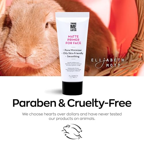 Elizabeth Mott Thank Me Later Face Primer - Mattifying Makeup Base Primer for Smooth Skin - Pore Minimizer, Helps Smooth Fine Lines - Long-Lasting, Lightweight, Leaping Bunny Certified, 30g