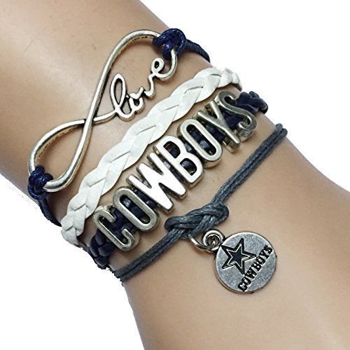DOLON Infinity Football Cowboys Bracelet Handmade Leather Braided Fans Gift2