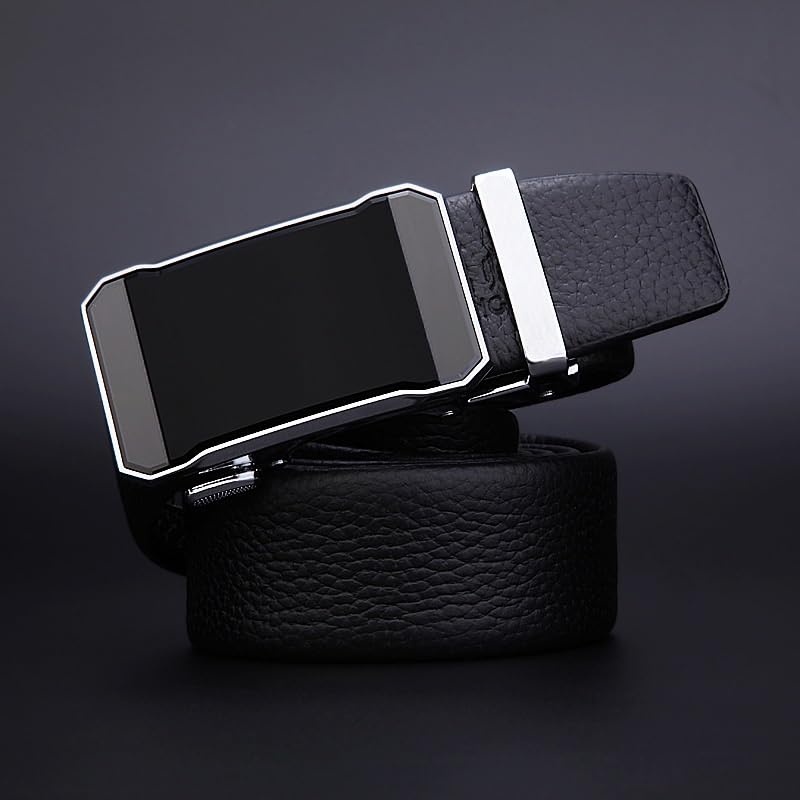 JSEIAJB Men's Automatic Buckle Genuine Leather Belt and Men's Youth Belt Belt Belt(120cm)2