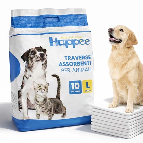 100 Traversine Cani 60x90 Super Assorbenti - 5 Strati con Fondo Impermeabile e Controllo Odori - Per Cuccioli, Cani Anziani e Gatti - Protegge Pavimenti, Tappeti e Cucce