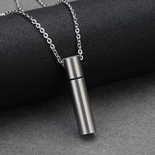 Jovivi Edelstahl Memorial Schmuck Asche Urne Anhänger Zylinder Kette Kapsel Pendant Halskette Damen Herren Gedenk Geschenk