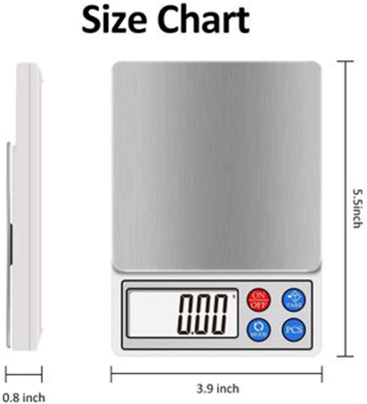 MRKU Báscula de Cocina Digital con Pantalla LCD, báscula para Alimentos, báscula electrónica, fácil de Limpiar, Utilizada para Pesar Frutas y Verduras