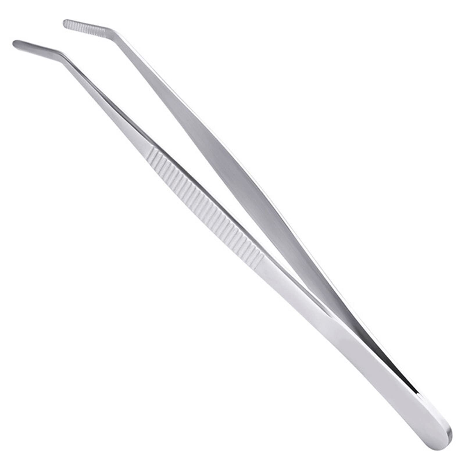 Pinzas for depilación Pinzas Pinzas Puntas Planas dobladas Pinzas quirúrgicas científicas curvadas de precisión Pinzas for Coser de Metal con Dientes Mangos moleteados(D)