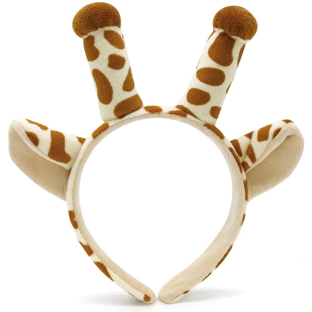 Photo 1 of Sheicon Plush Giraffe Ears and Horns Headband Halloween Christmas Festival Theme Party Animal Cosplay Headwear Giraffe Brown