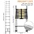 TOPDEEP Telescoping Extension Ladder 16.5 FT, Foldable Aluminum Extension Ladder with 2 Detachable Hooks, Retractable Collapsible Ladders for Household and RV Outdoor Work 330 lbs Capacity