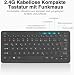 Rii Tastatur Kabellos, 2.4G FunkTastatur für Laptop, PC und Smart TV, Deutsches QWERTZ Layout, Schwart