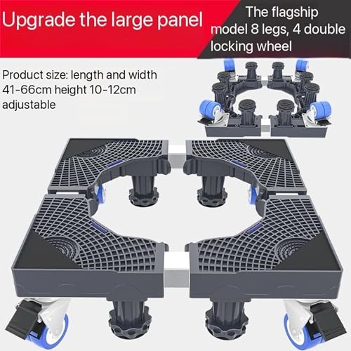Image of Boniry Fridge Stand | Washing Machine Stand Base Trolley Roller Stand 4x2 Locking Swivel Wheels | Furniture Mover Mobile Base for Washing Machine,Dryer and Refrigerator (Double Pipe)