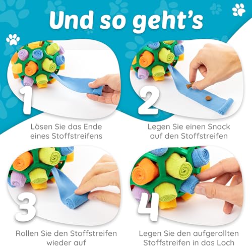 Tierbox Schnüffelball für Hunde Intelligenzspielzeug [für alle Hunde] Schnüffelspiele Hund | Kaktus Grün