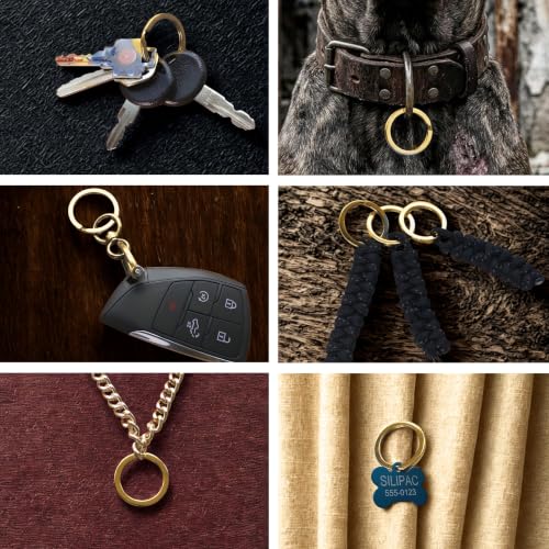 Image of Heavy Duty Dog Tag & Key Rings 30mm 10 Pack - Nickel-Plated Iron Split Rings for Pet ID, Keys, Crafts & Lanyards