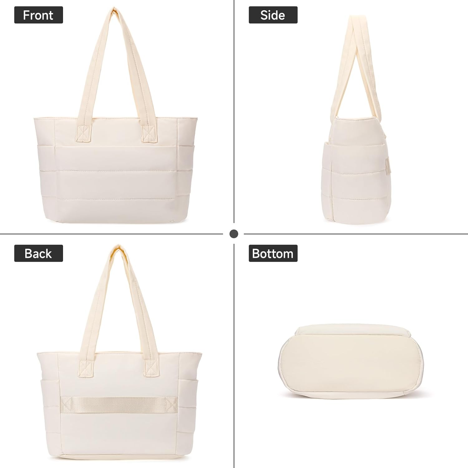 Corduroy Tote Bag for Women Crossbody Bags Lightweight Handbags Shoulder Bag with Zipper Pockets for Work Shopping - Image 4