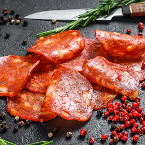 《DELICEMED》 スペイン産 冷凍 熟成 4ヶ月 サラミ 200g スライス 国内加工 風味豊か Frozen Premium Spanish Salami Aged 4 Months, Sliced in Japan (チョリソー スライス Cho