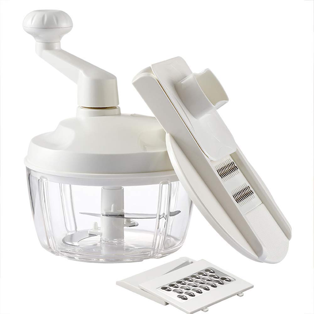 YQGOO Multi-Function Food Chopper - Blender, Vegetable Chopper Meat Grinder Processor 3 Sharp Blade, Food Slicer and Shred, No Electricity Required