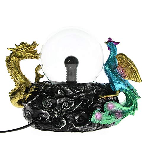 Aibote Magic Dragon and Phoenix Glass Lightning Plasma Ball Touch Sensitive Night Light Lamp Bedroom Home Parties Decorations Novelty Toy - Thumbnail 5