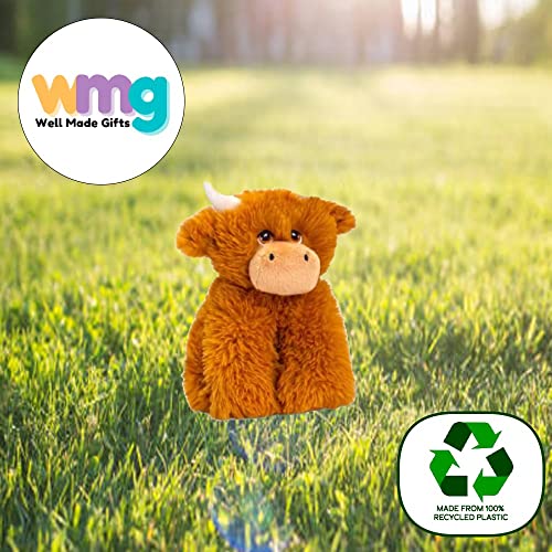 Deluxe Paws Plush Cuddly Soft Eco Toys 100% Recycled (Highland Cow), Brown, 25 cm - Image 4