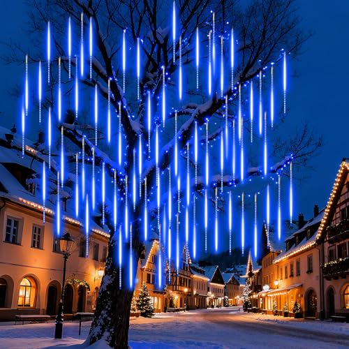 DoXtreme Guirnalda Luces Exterior Meteoros Lluvia 960LED, 50cm 20 Tubos Luces LED Exterior Jardín Enchufe, IP65 Impermeables Luces de Ducha de Meteoritos para Árbol de Navidad, Fiesta, Patio