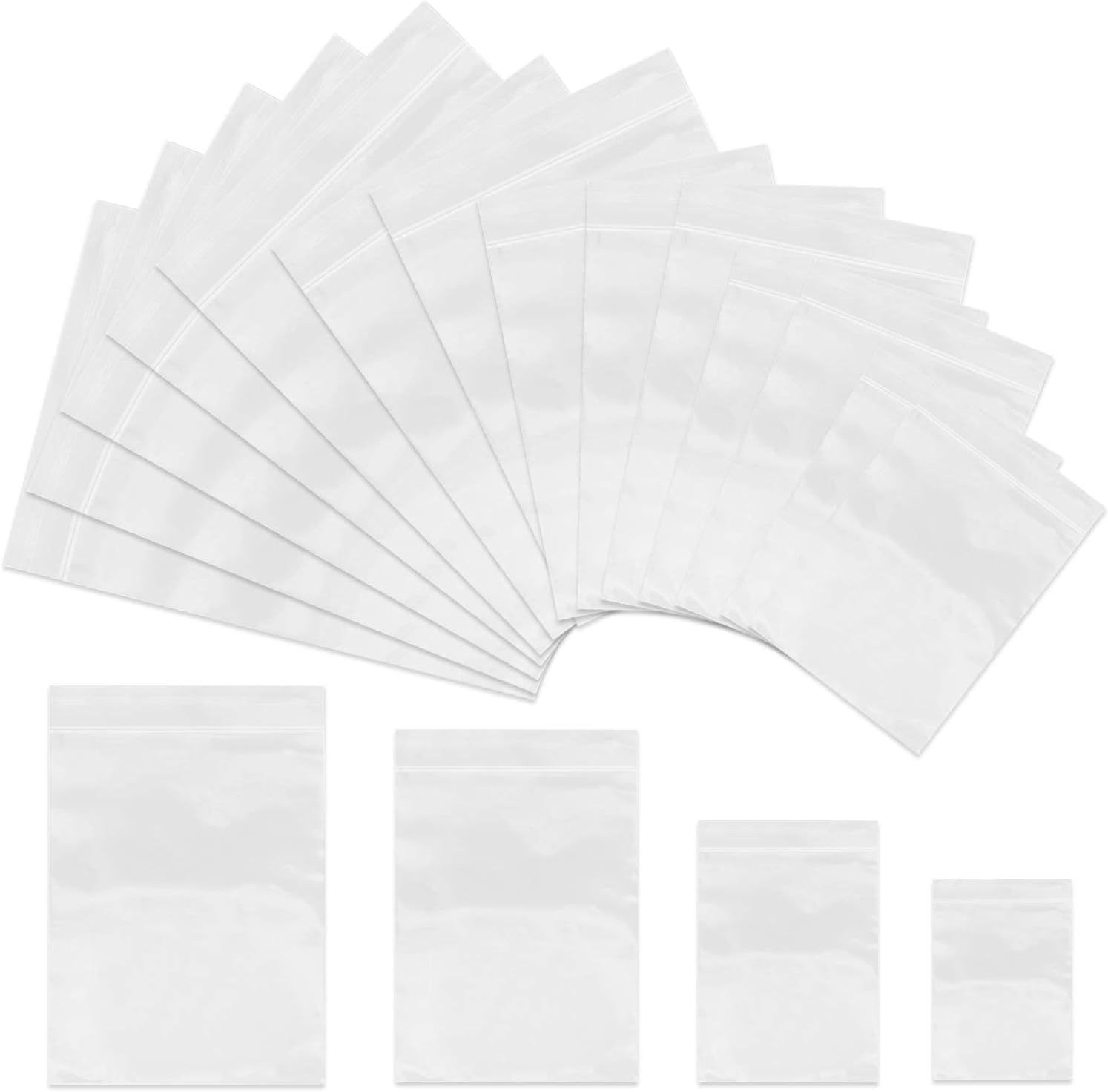 Grip Seal Bags SOOKIN 400PCS Clear Plastic Bags Sealed Storage